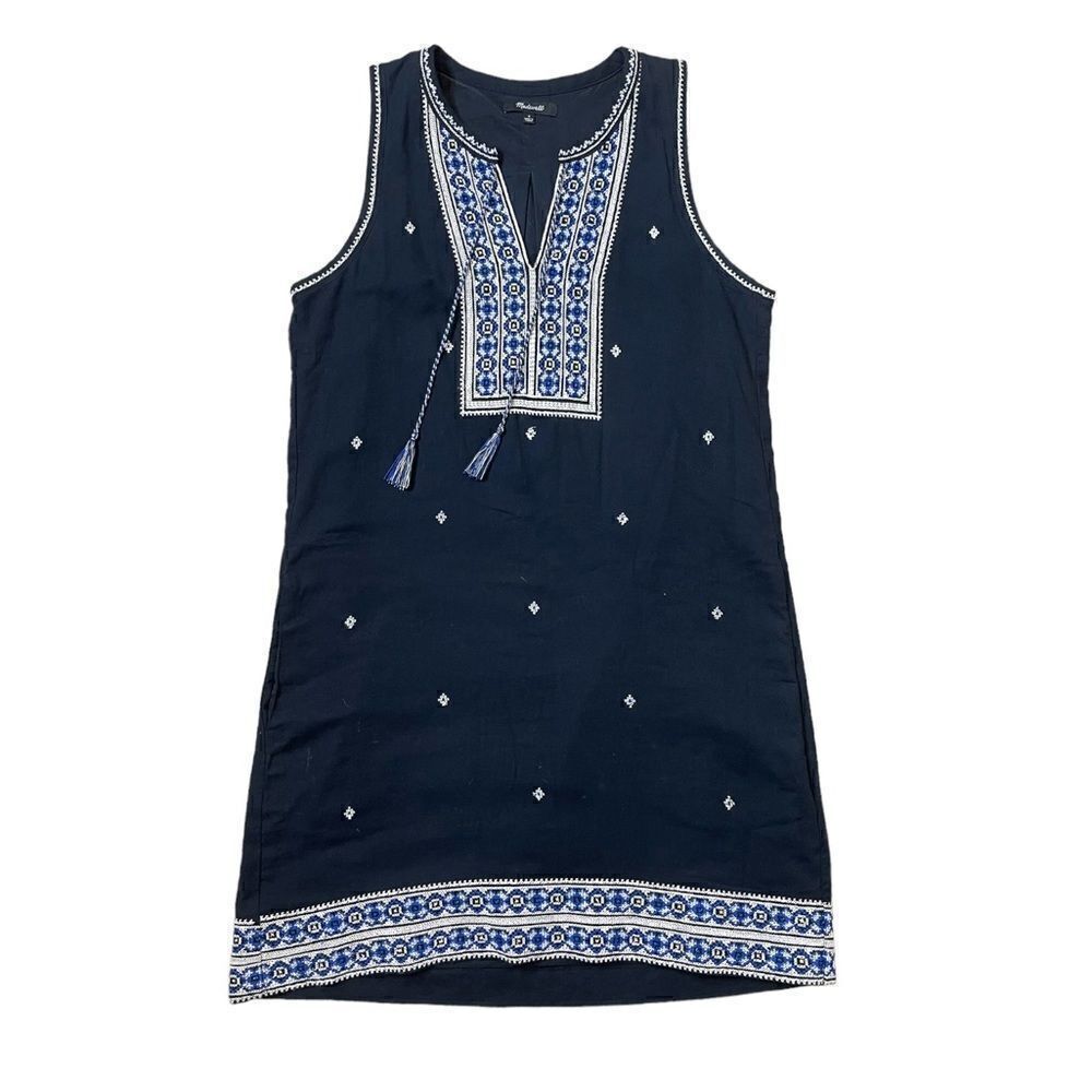 Madewell Embroidered Suncoast Dress in Navy Blue - Picture 13 of 17